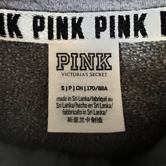 Victoria Secret Y2K PINK Sweatshirt Womens Small Gray White Pullover Relaxed Fit - Picture 5 of 11